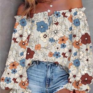Floral Off-Shoulder Women's Top